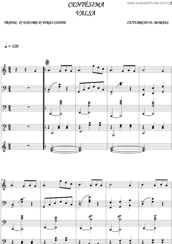 Partitura da música Centésima