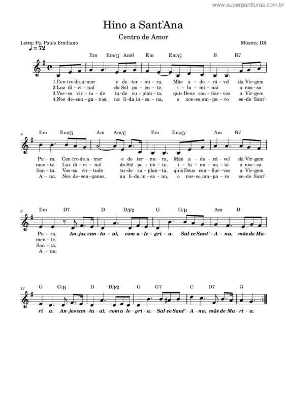 Partitura da música Centro De Amor E De Ternura