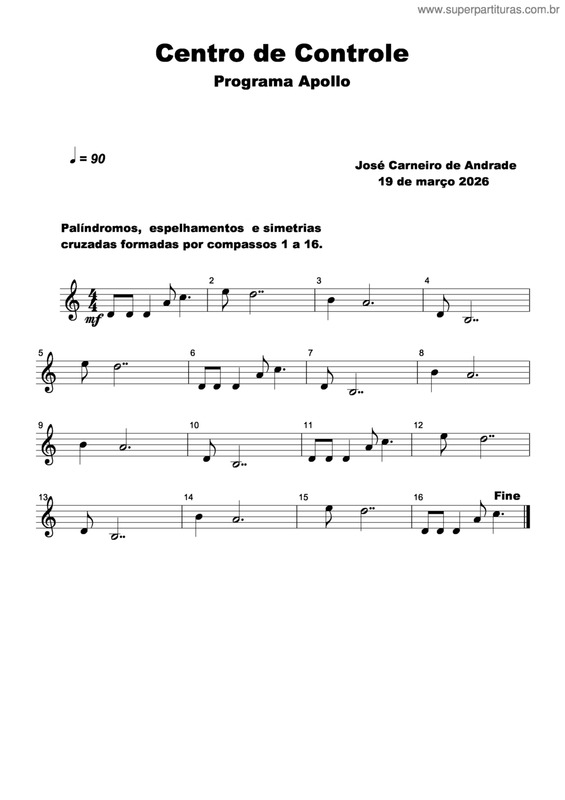 Partitura da música Centro De Controle