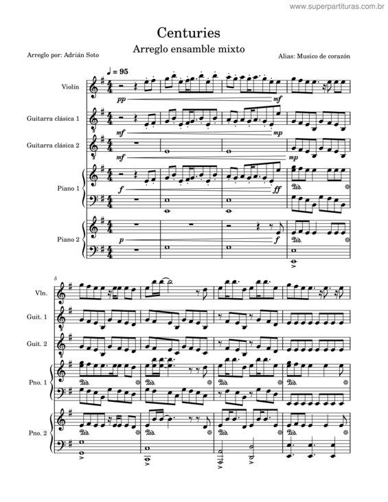 Partitura da música Centuries – Fall Out Boy Centuries