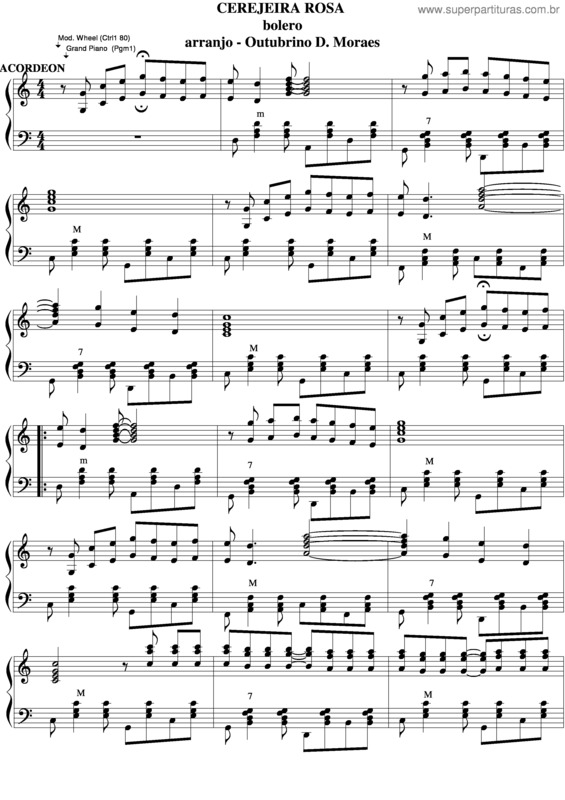 Partitura da música Cerejeira Rosa v.3