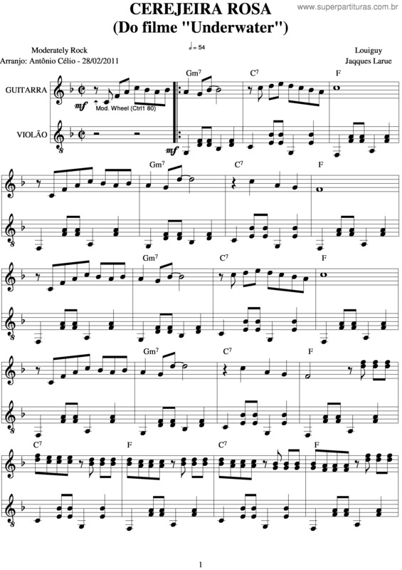 Partitura da música Cerejeira Rosa v.4