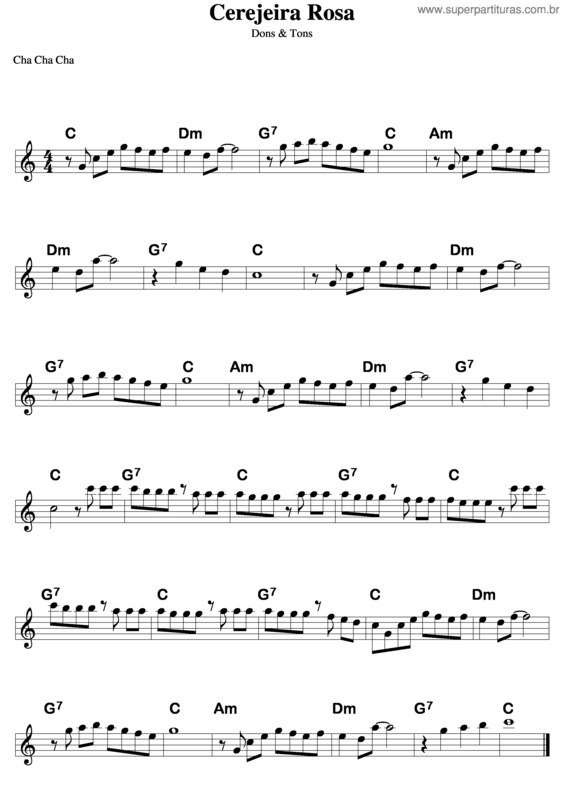 Partitura da música Cerejeira Rosa v.5