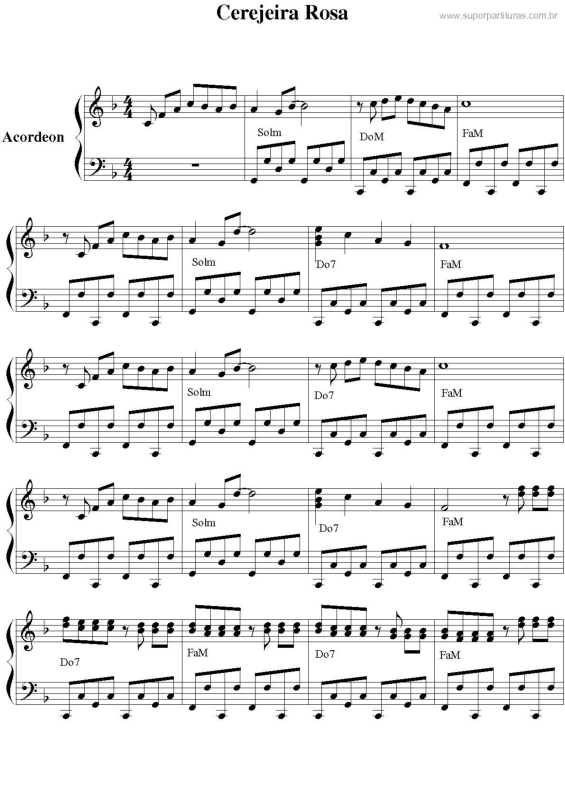 Partitura da música Cerejeira Rosa