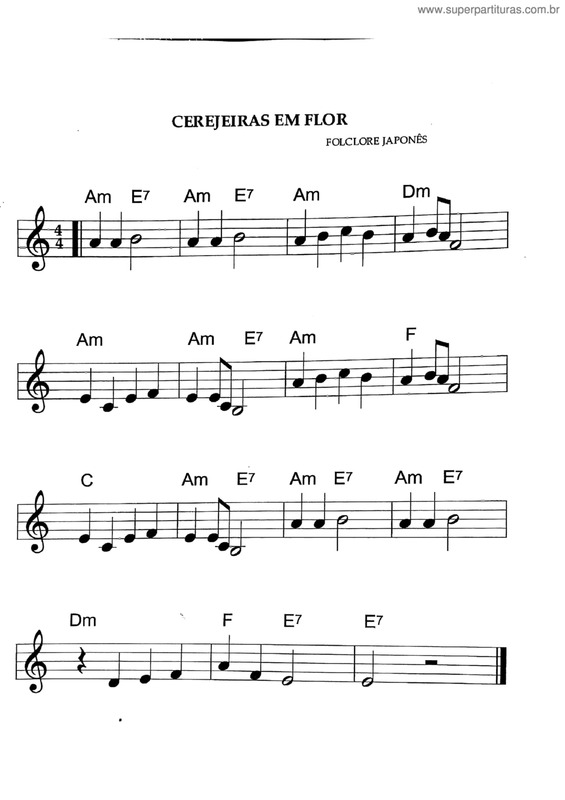 Partitura da música Cerejeiras Em Flor