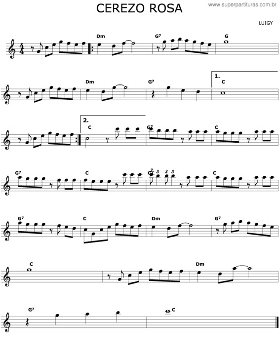 Partitura da música Cerezo Rosa v.3