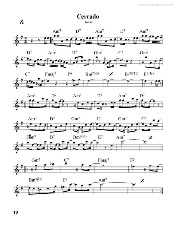 Partitura da música Cerrado