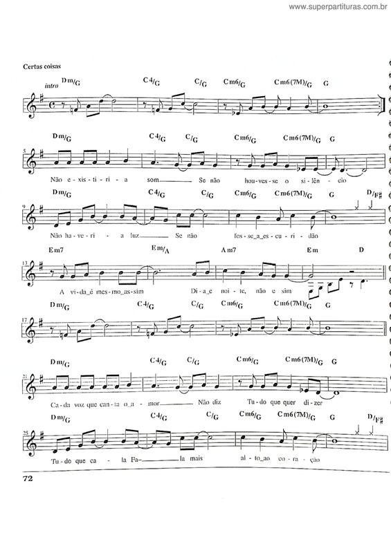 Partitura da música Certas Coisas v.4