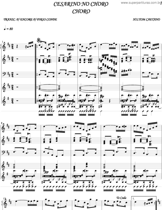 Partitura da música Cesarino No Choro