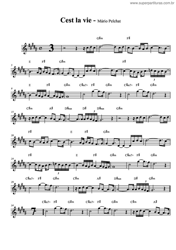 Partitura da música Cest La Vie v.2