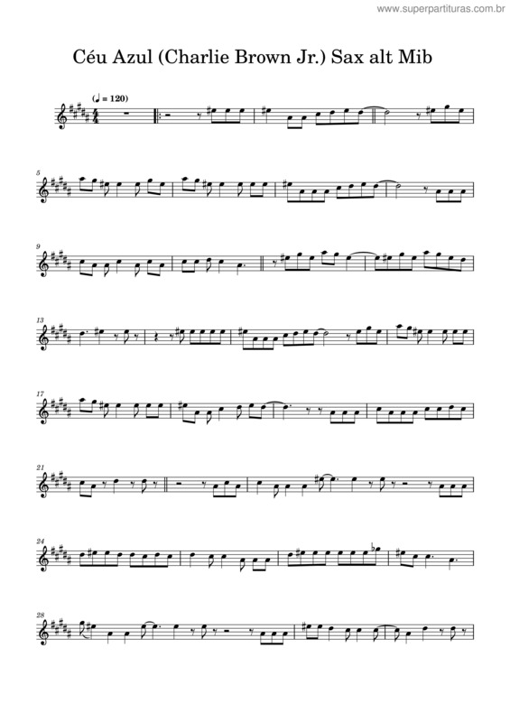 Partitura da música Céu Azul v.10