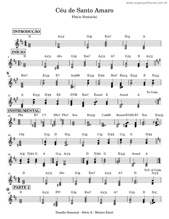 Partitura da música Céu De Santo Amaro v.12