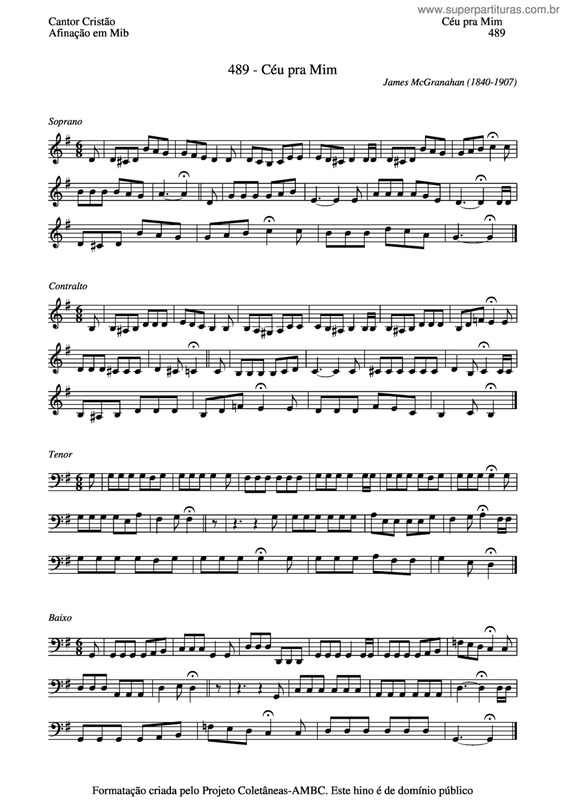 Partitura da música Céu Pra Mim v.4