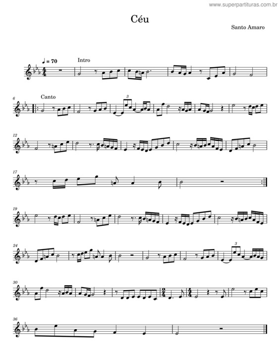 Partitura da música Céu v.2