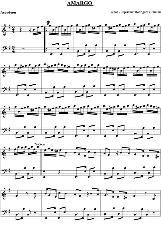 Partitura da música Cevando o Amargo