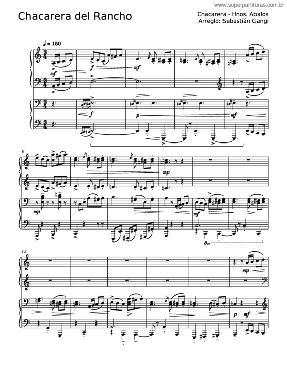 Partitura da música Chacarera Del Rancho