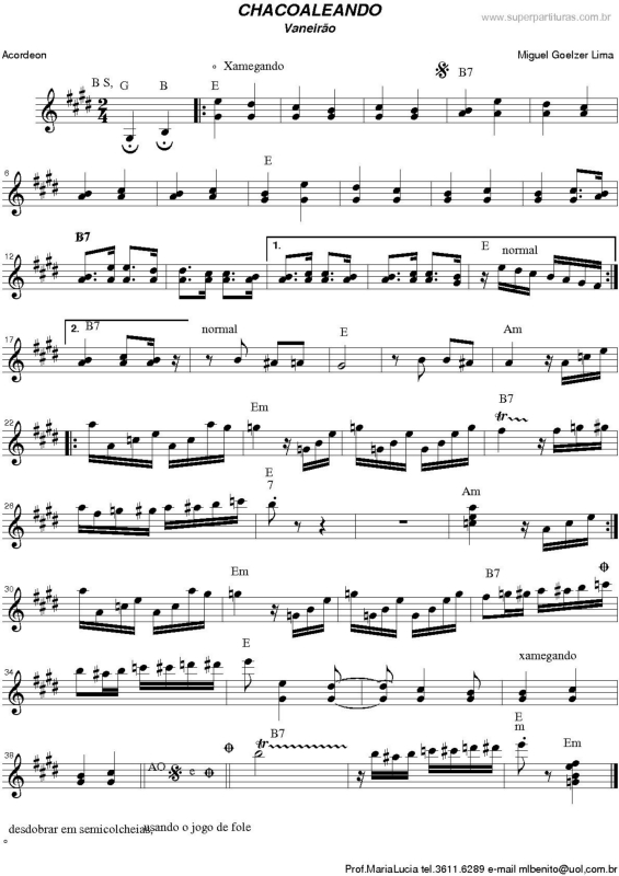 Partitura da música Chacoaleando