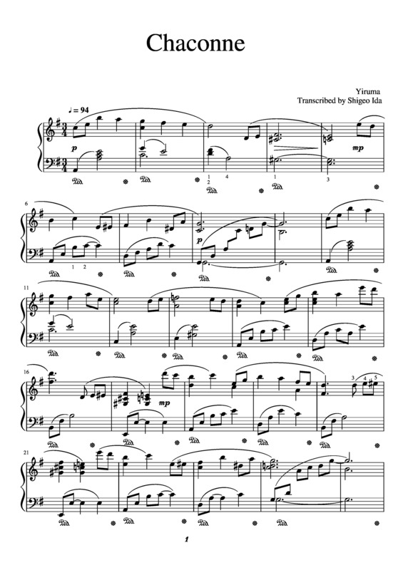 Partitura da música Chaconne v.2