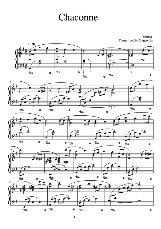 Partitura da música Chaconne v.2