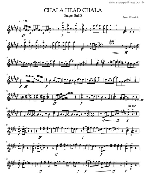 Partitura da música Chala Head Chala V2