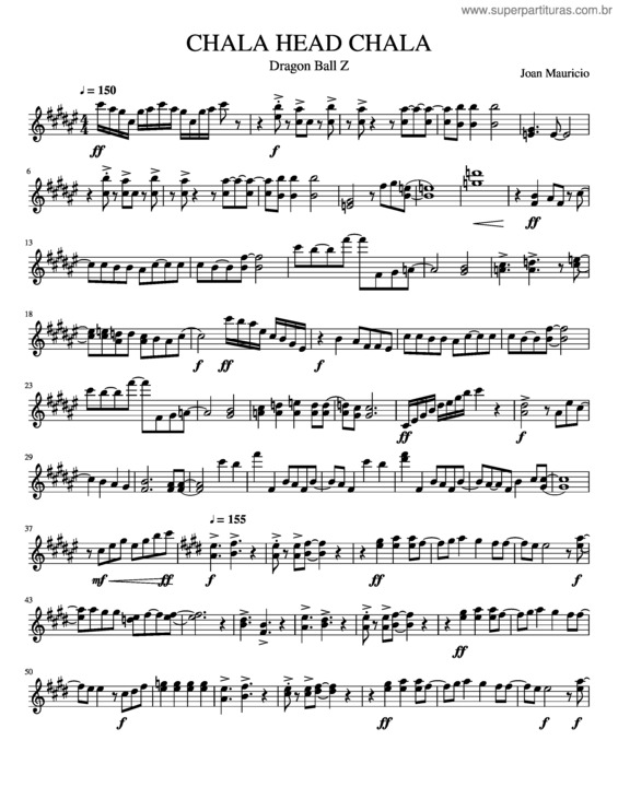 Partitura da música Chala Head Chala