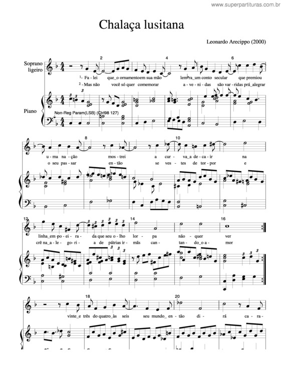 Partitura da música Chalaça Lusitana v.2