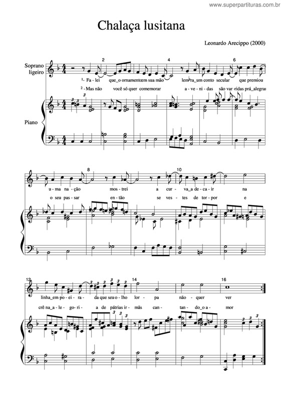Partitura da música Chalaça Lusitana v.3