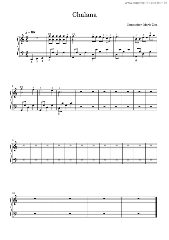 Partitura da música Chalana v.11