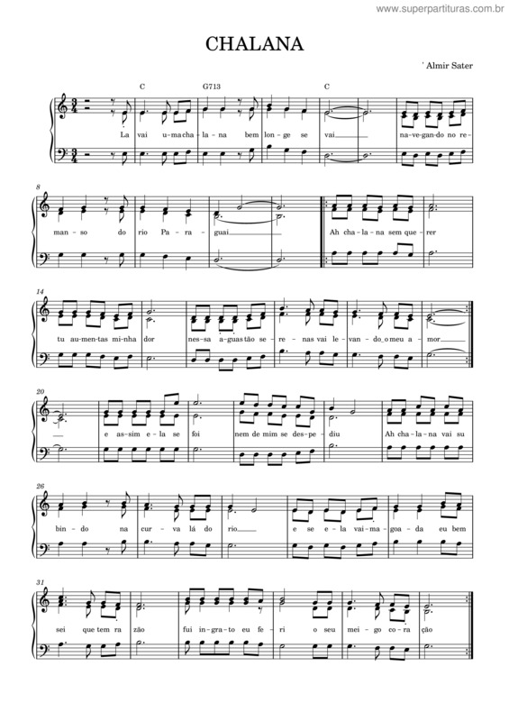 Partitura da música Chalana v.12