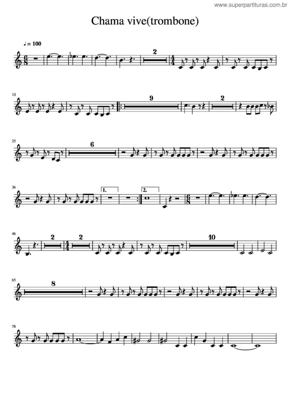 Partitura da música Chama Vive