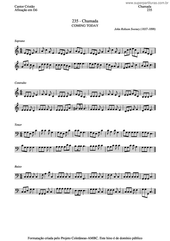 Partitura da música Chamada v.2