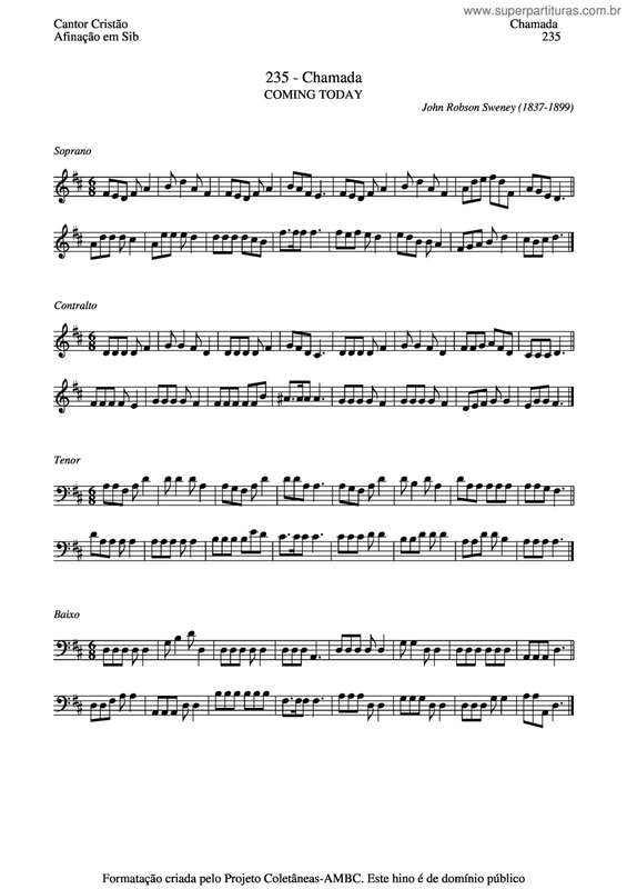 Partitura da música Chamada v.3