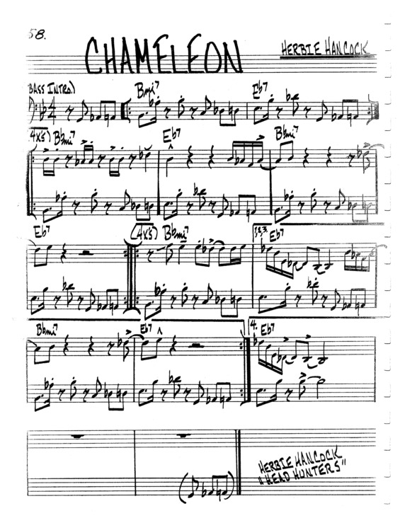 Partitura da música Chameleon v.7