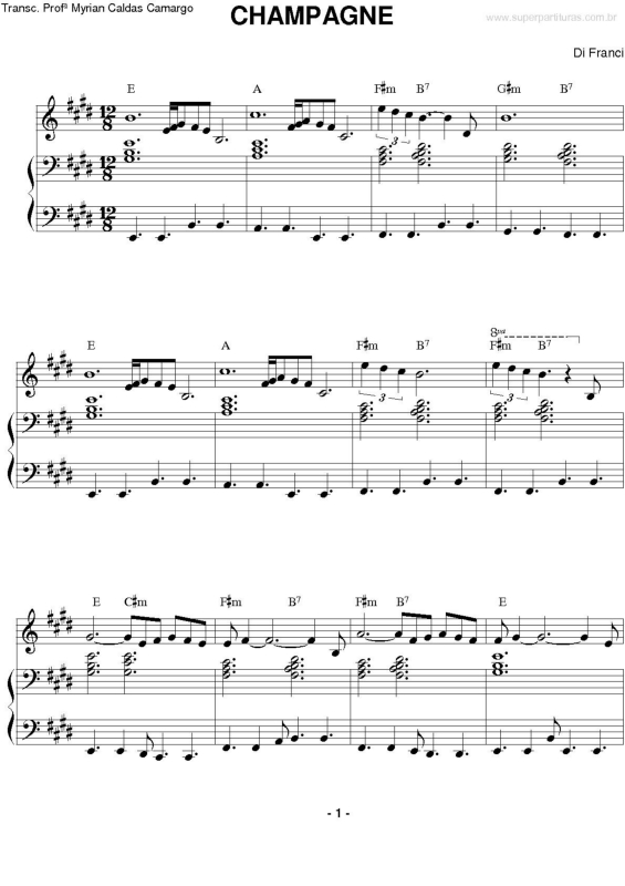 Partitura da música Champagne