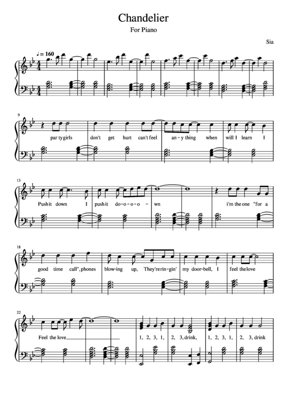 Partitura da música Chandelier v.3