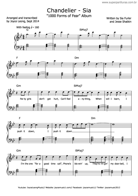 Partitura da música Chandelier v.4