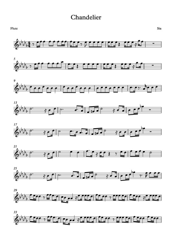 Partitura da música Chandelier v.5