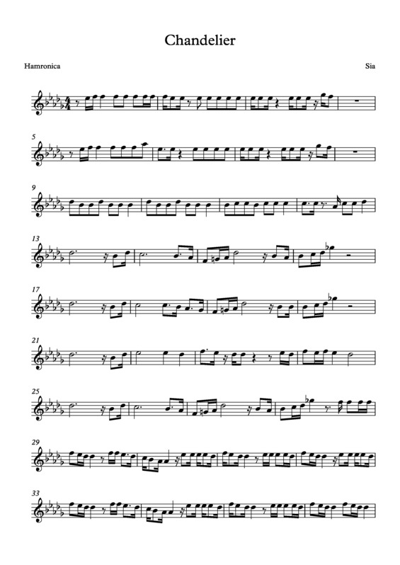 Partitura da música Chandelier v.6