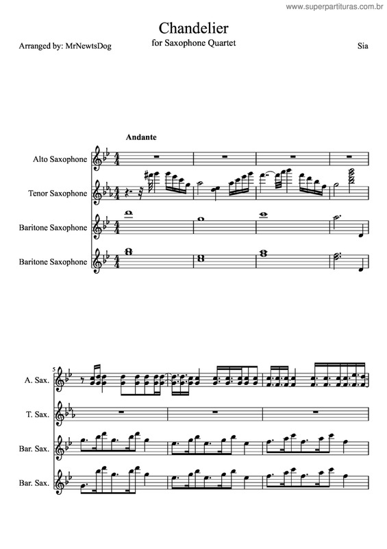 Partitura da música Chandelier
