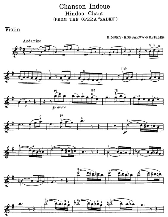 Partitura da música Chanson Indoue