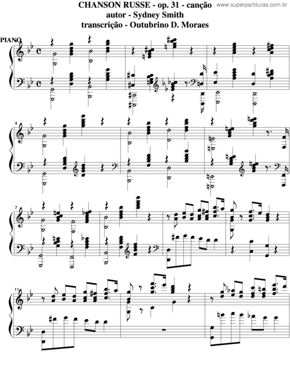 Partitura da música Chanson Russe