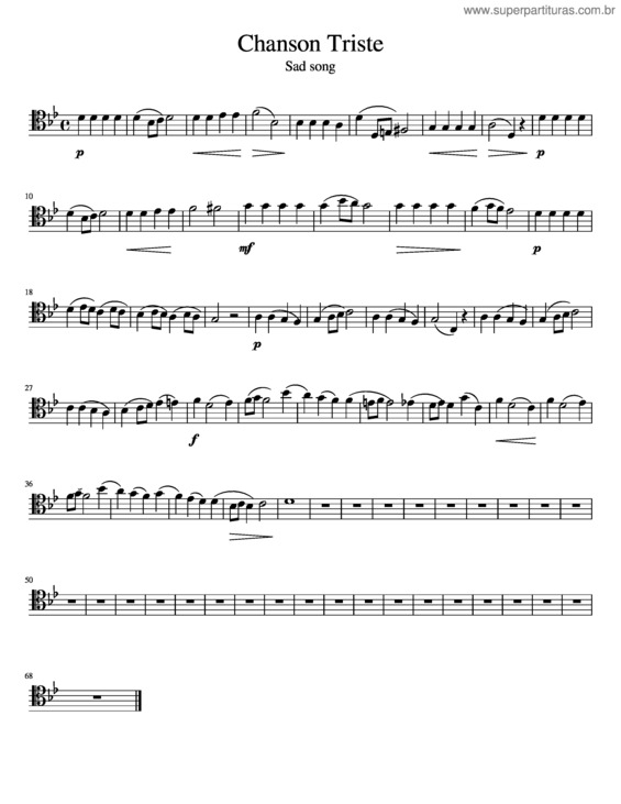 Partitura da música Chanson Triste v.12