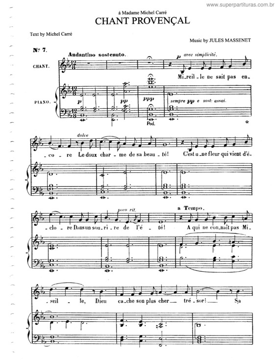 Partitura da música Chant Provençal