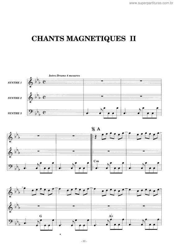 Partitura da música Chants Magnetiques II