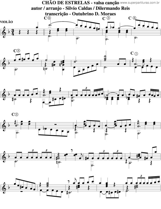 Partitura da música Chão De Estrelas v.2