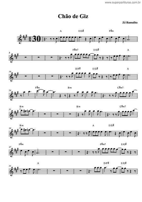 Partitura da música Chão De Giz v.2