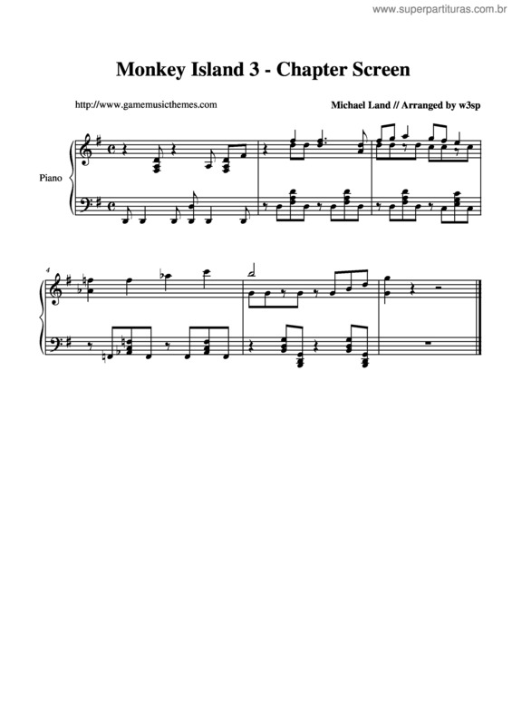 Partitura da música Chapter Screen