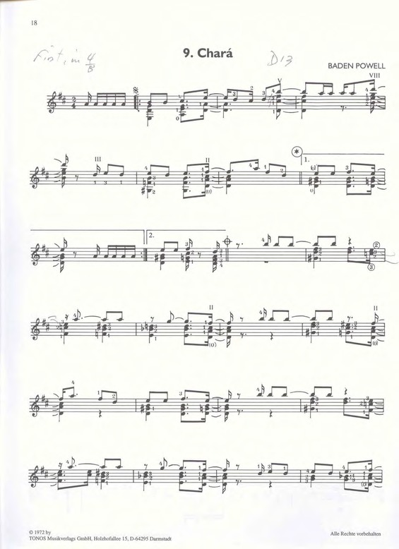 Partitura da música Chará