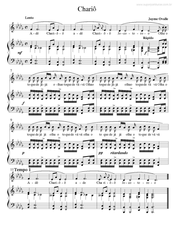 Partitura da música Chariô