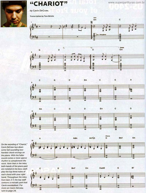 Partitura da música Chariot v.2